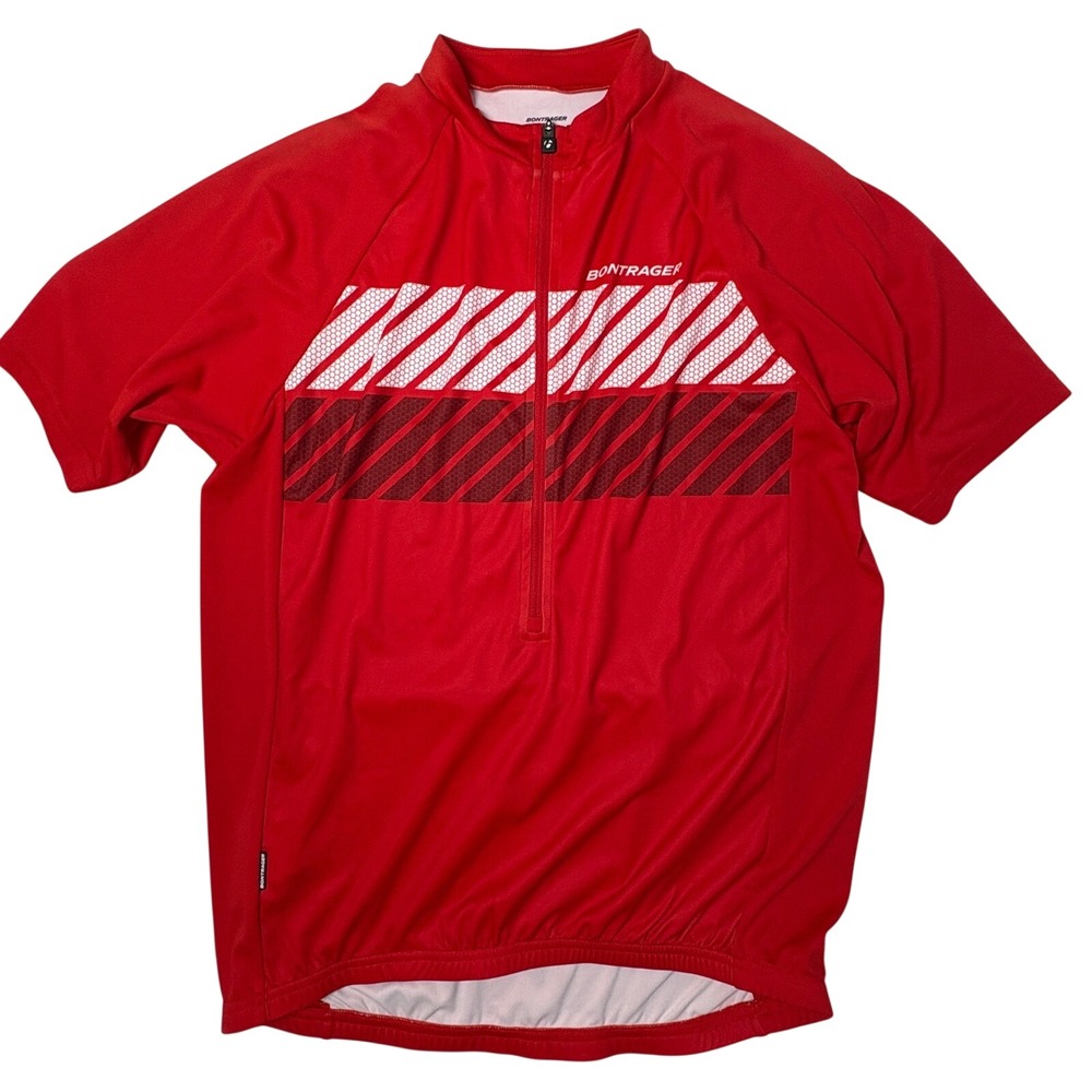 Mens small Bontrager Solstice Red Cycling Jersey Short Sleeve Loose Fit Bike
